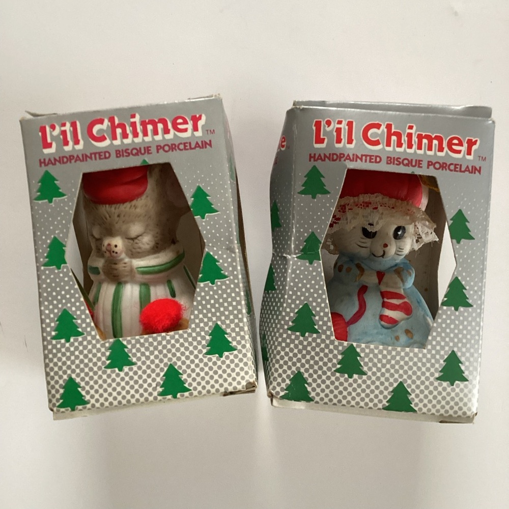 2 Vintage Lil Chimer porcelain bells (bin 3)